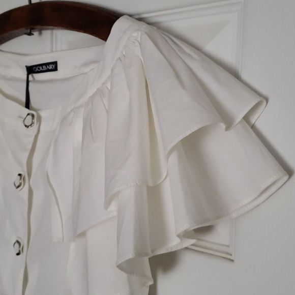 2/$25 GOLBARY flouncy sleeve button blouses - Picture 1 of 11
